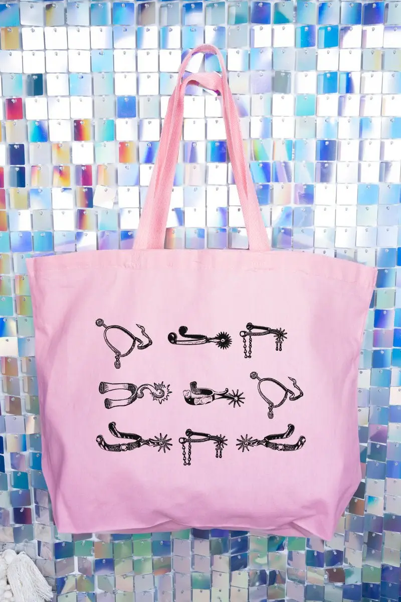 Boot Spurs Canvas Jumbo Tote