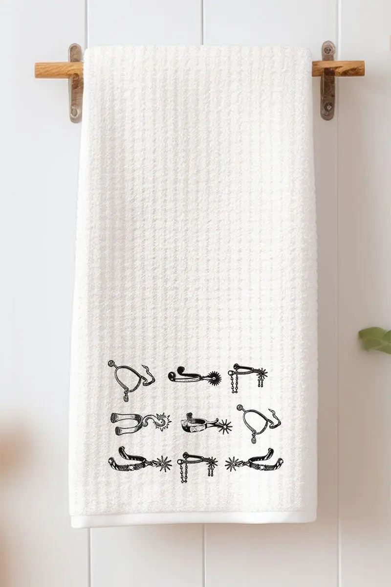 Boot Spurs Waffle Kitchen Towel