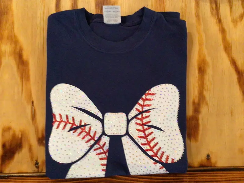 Bow Baseball Sparkly Tee
