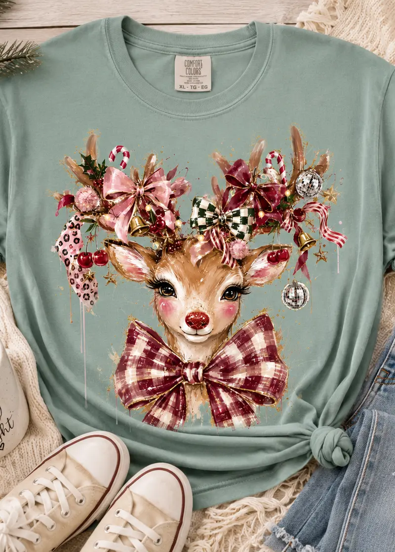 Bow Belle Reindeer - Sage