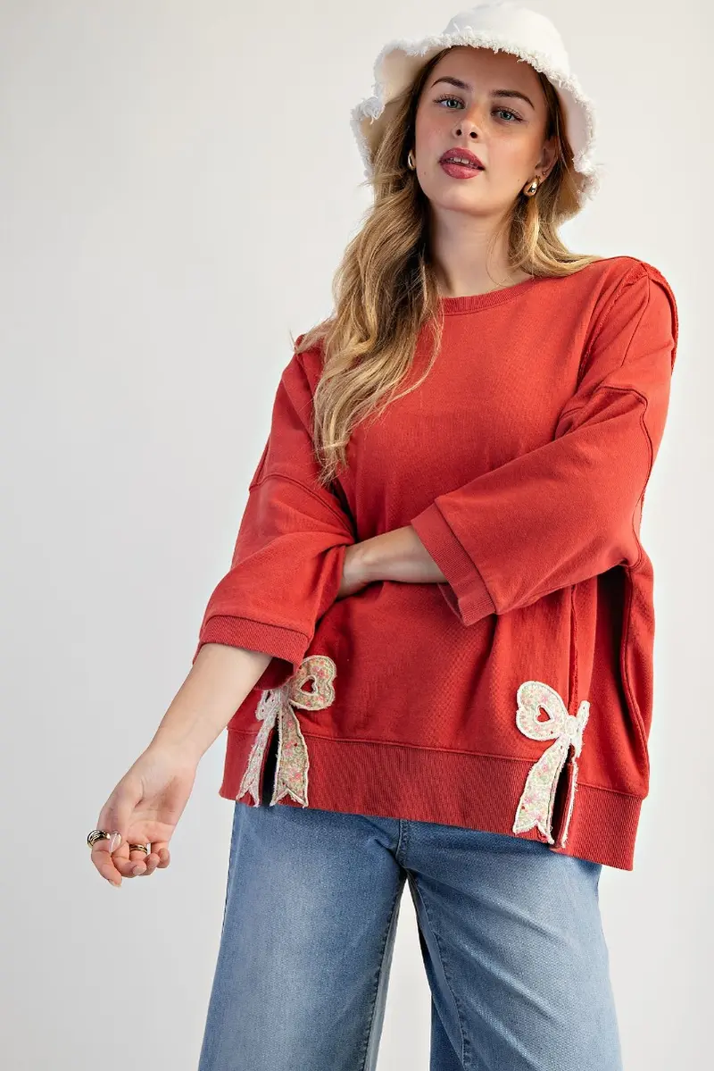 Bow Detail Red Top - Pre-Order