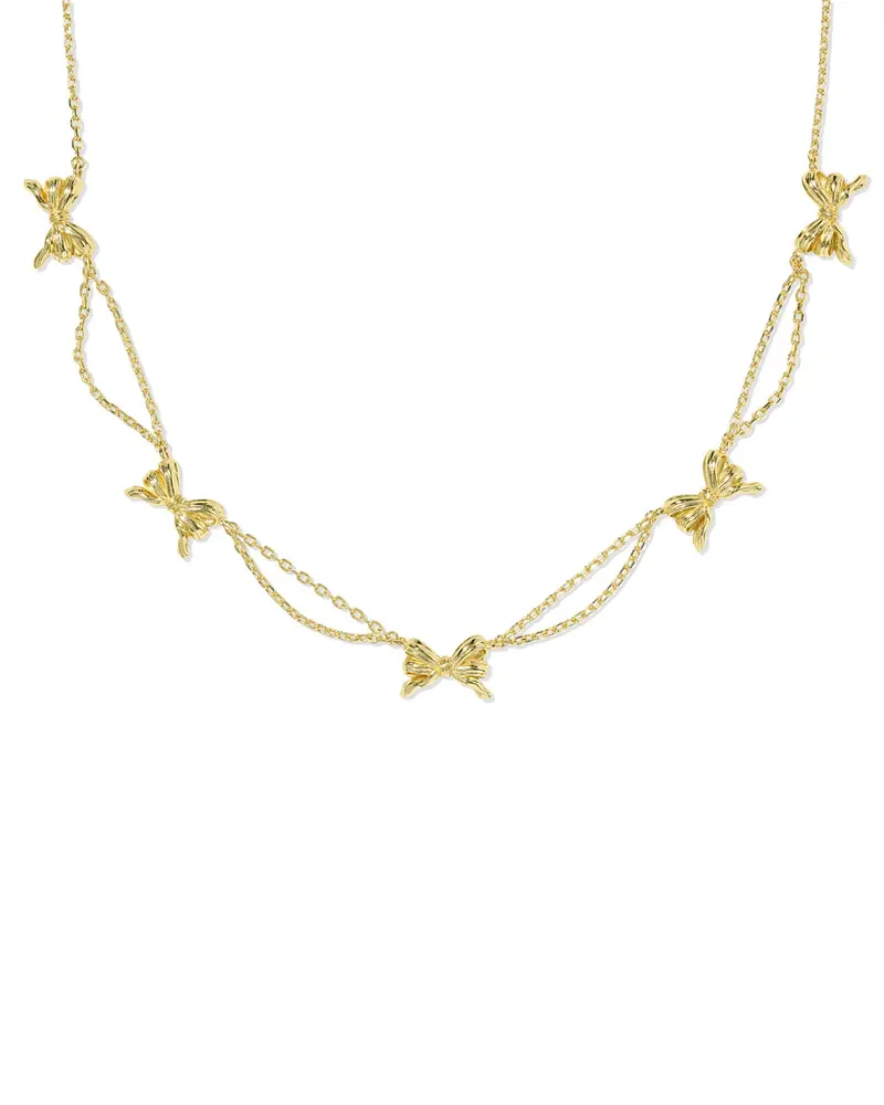 Bow Gold Strand Necklace