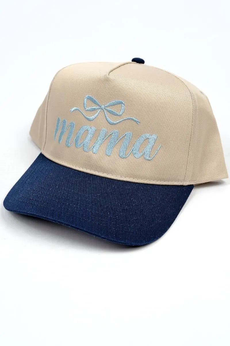 Bow Mama Embroidered Five Panel Twill Cap