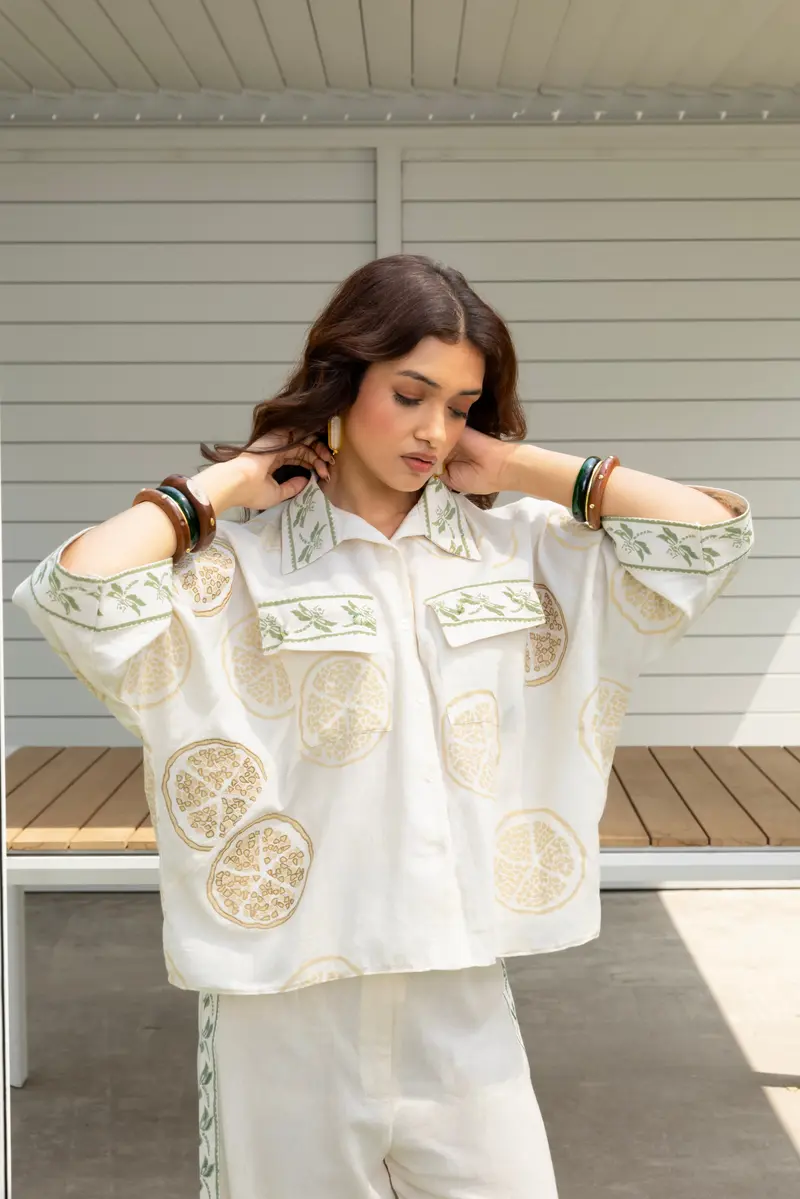 Boxy button down shirt