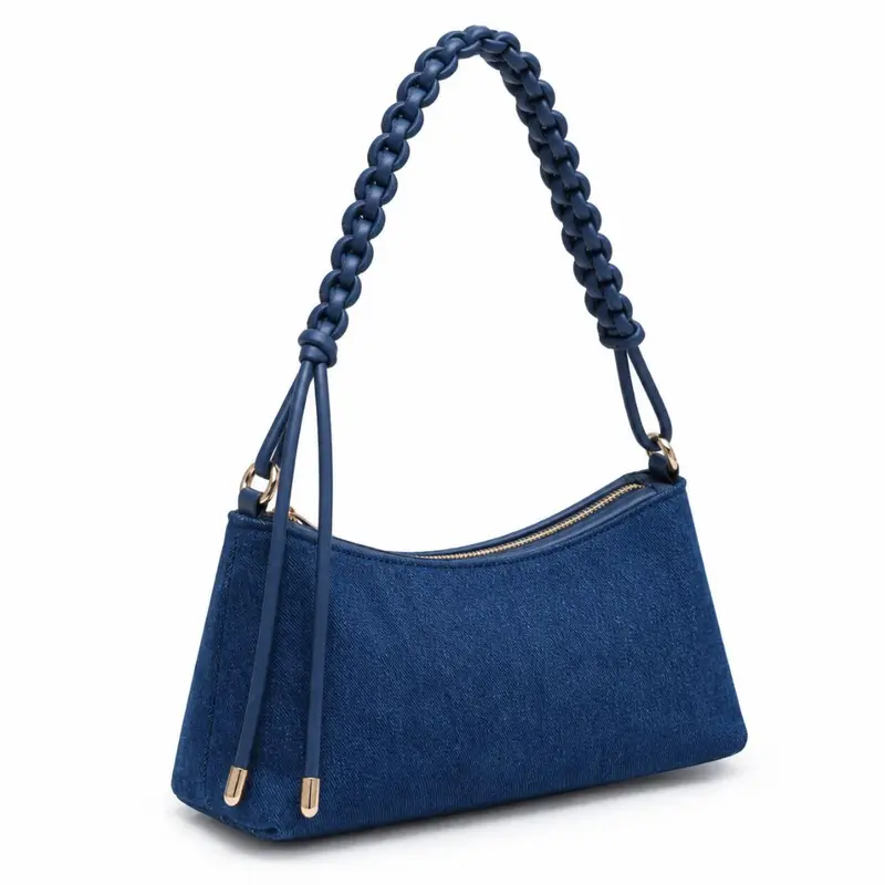 Braided Luxe - Denim Shoulder Bag
