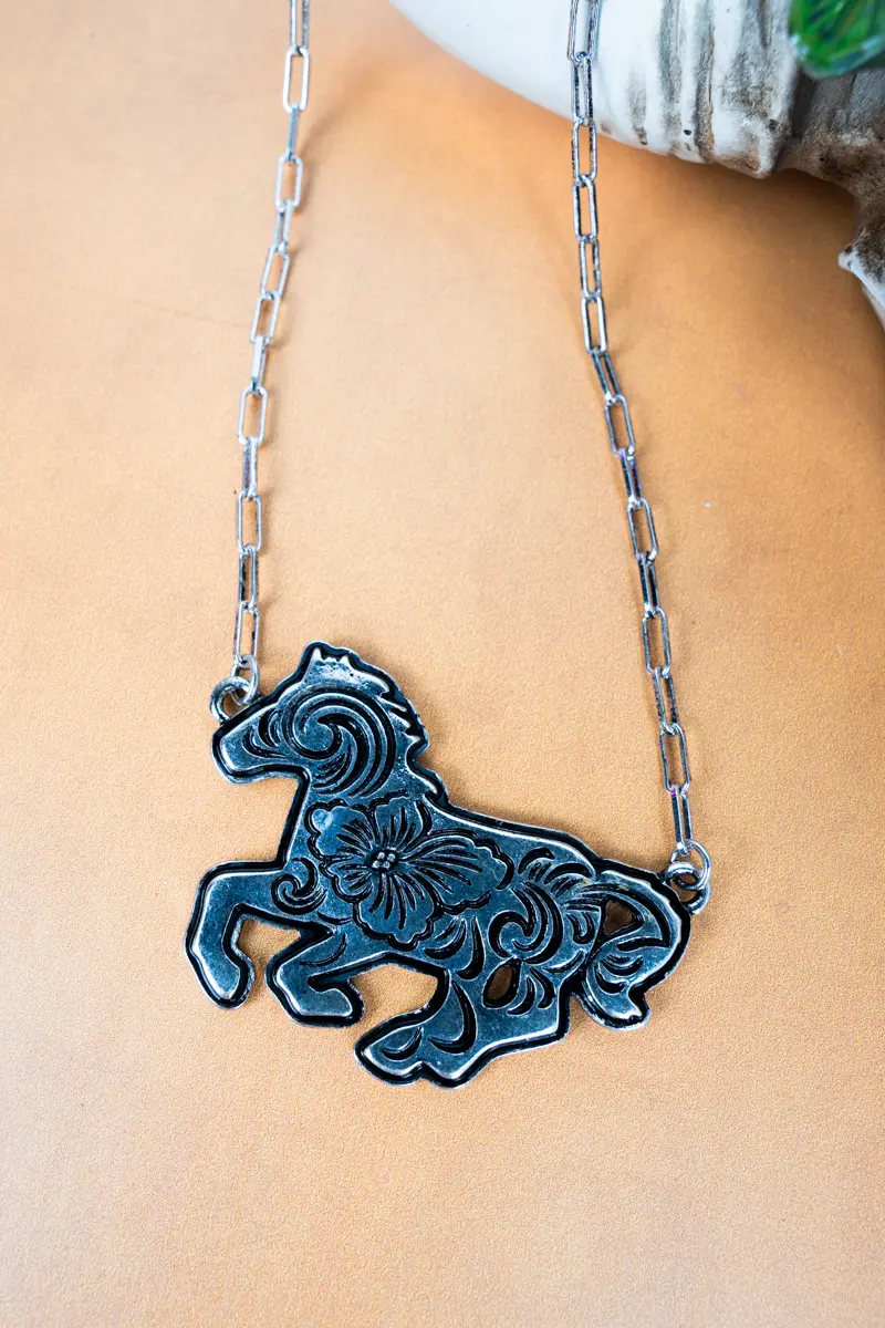Bridle Blossom Silvertone Necklace