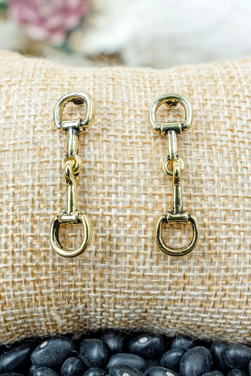 Bridle Line Goldtone Earrings