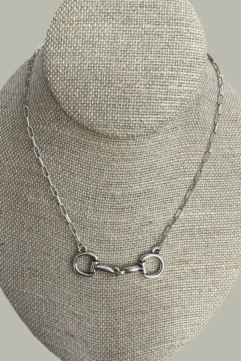 Bridle Line Silvertone Necklace