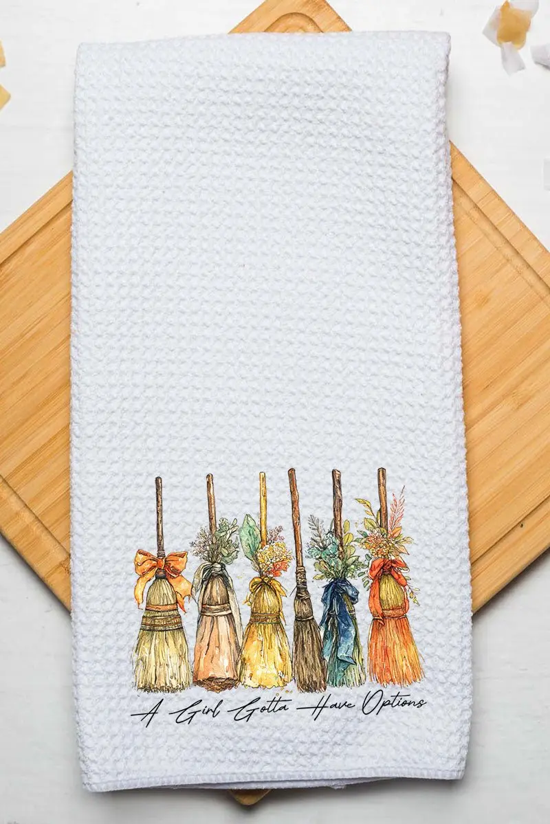 Broom Service Waffle Kitchen Towel