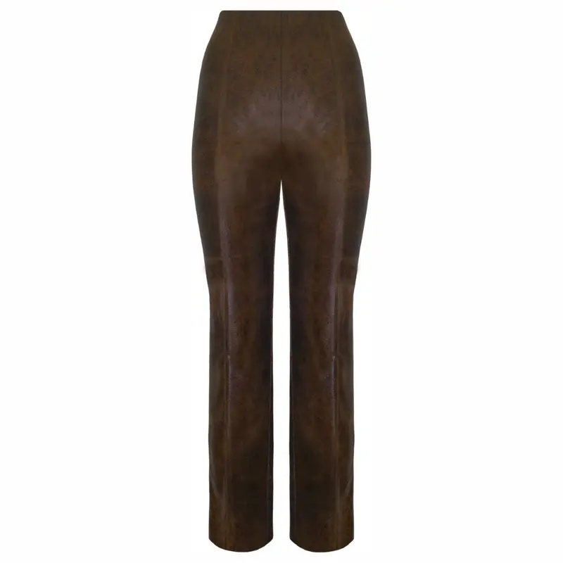 Brown Soft Vegan Leather Pants