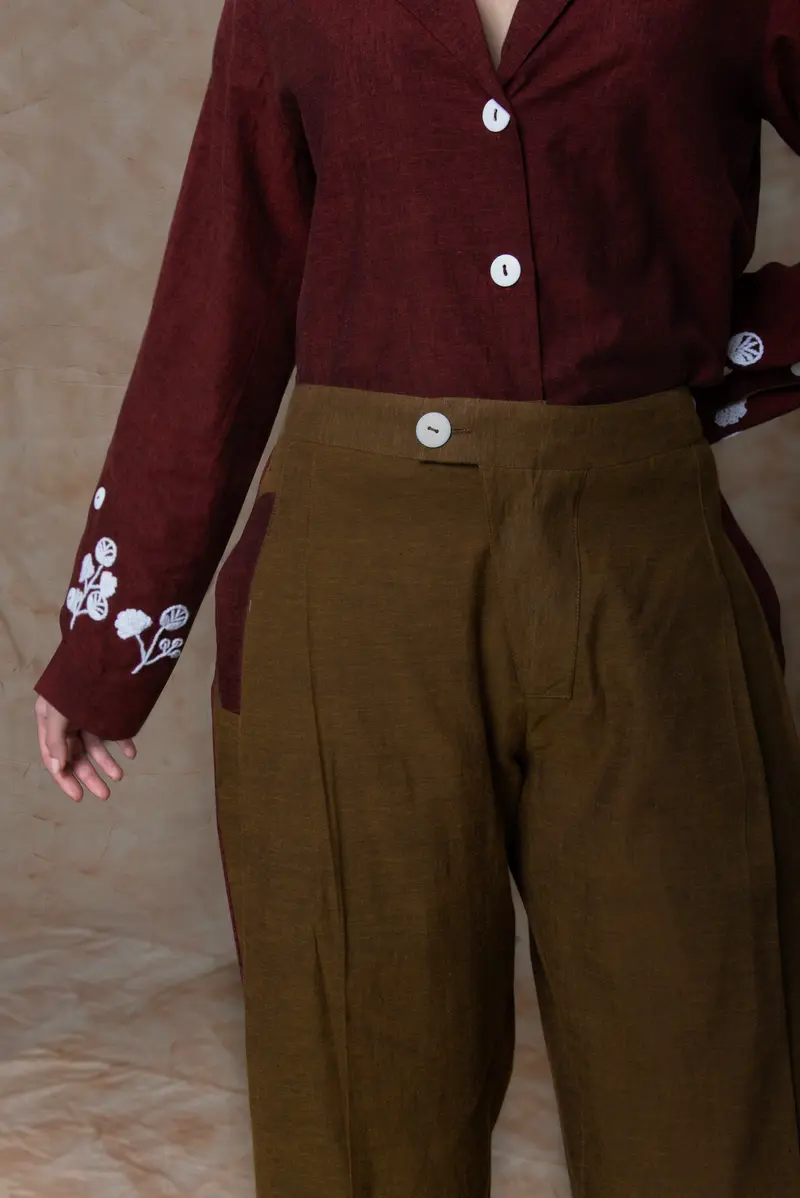 Brown Straight Leg Pants