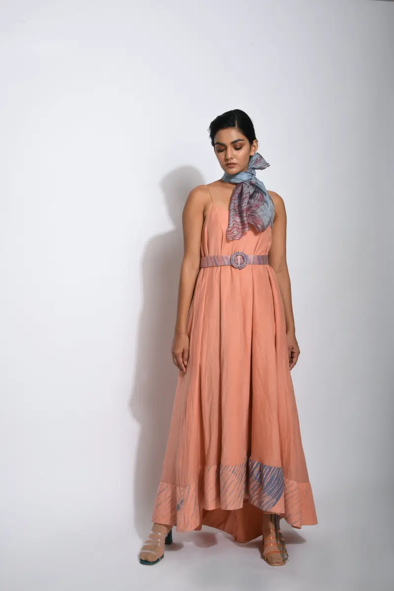 Brown Textured Maxi Dress