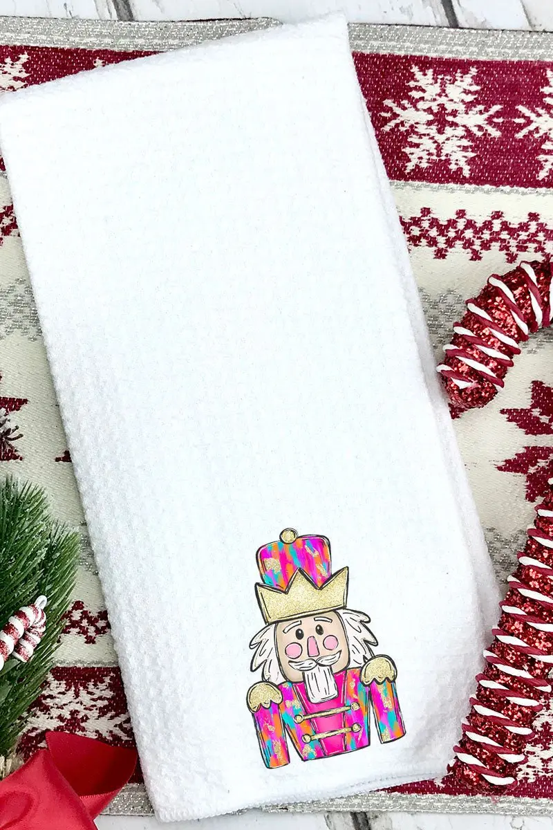 Brushed Colorful Nutcracker Waffle Kitchen Towel