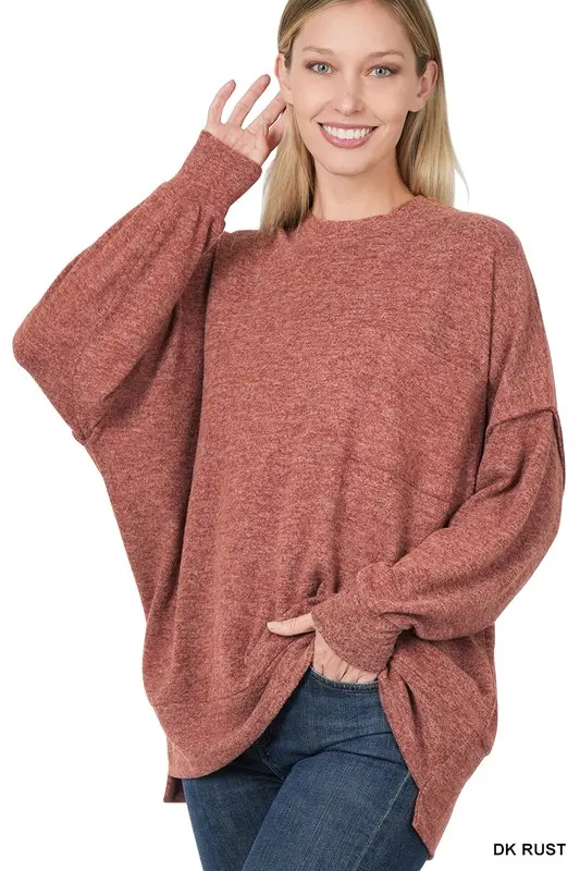 Brushed Pull Over -  Rust