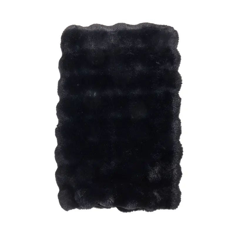 Bubble Faux Fur Throw – Black