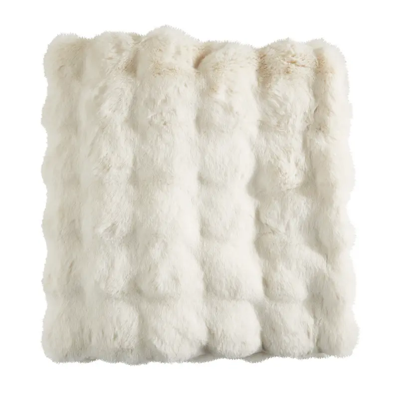Bubble Faux Fur Throw – Ivory