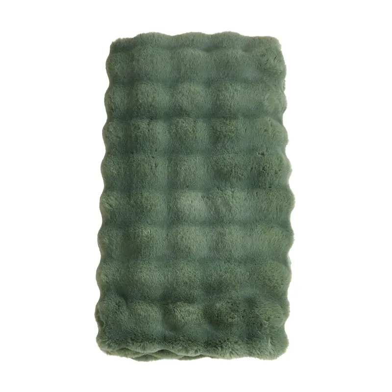 Bubble Faux Fur Throw – Jasper Green