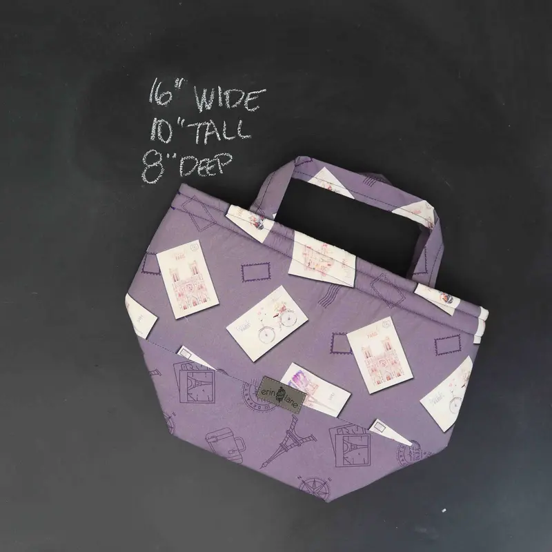 Bucket Tote Bag in Postcards from Paris