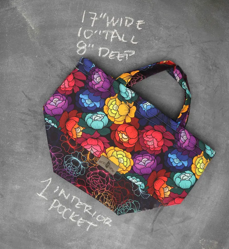 Bucket Tote Bag in Prismatic Petals