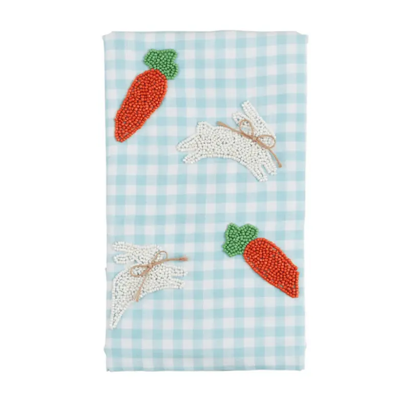 Bunny Carrot Easter Bead Towel by Mud Pie