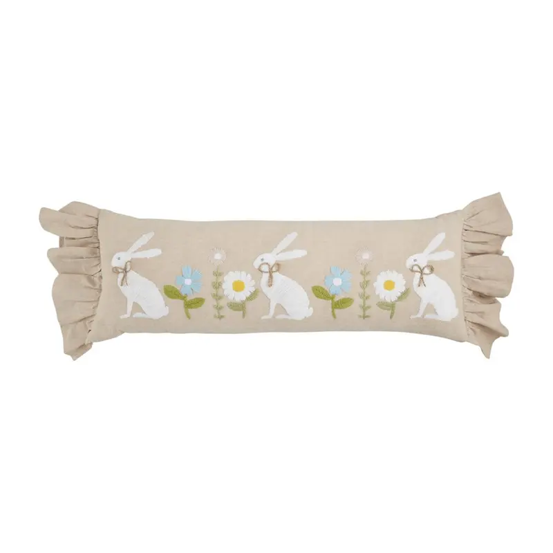 Bunny Embroidery Pillow by Mudpie
