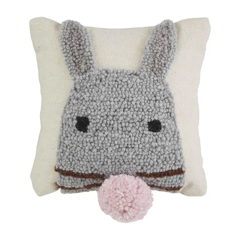 Bunny Face Mini Hooked Pillow by MudPie