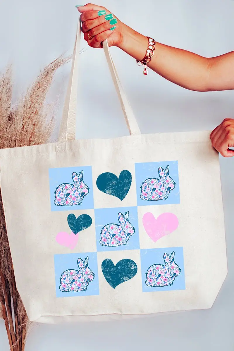 Bunny Love Canvas Jumbo Tote
