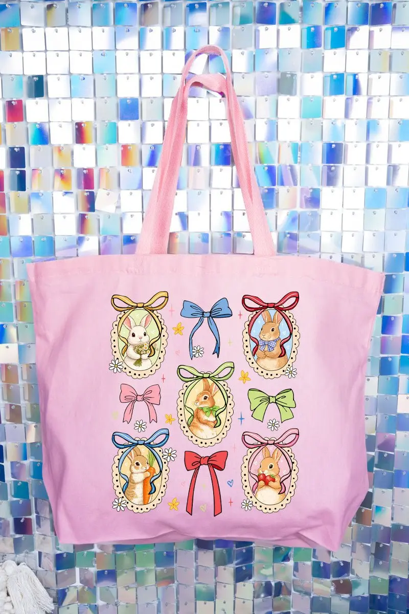 Bunny Meadow Canvas Jumbo Tote