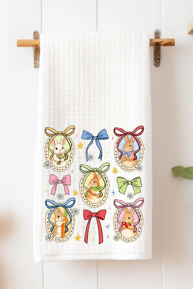 Bunny Meadow Waffle Kitchen Towel