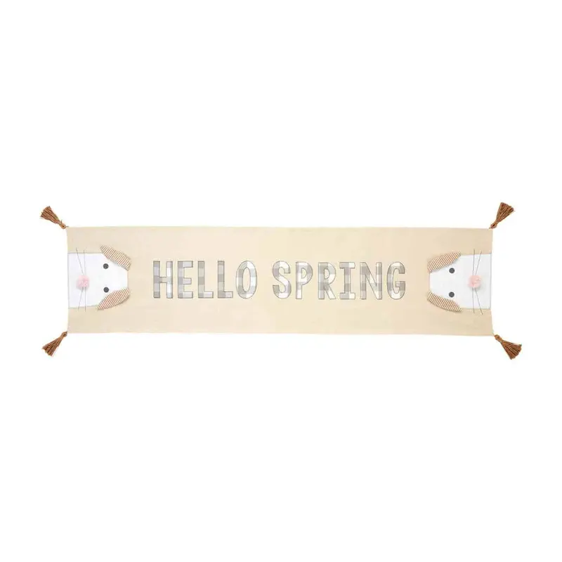 Bunny Motif Table Runner 18x72" by Mud Pie