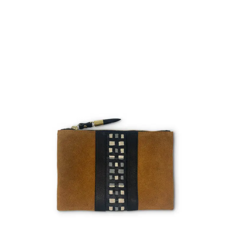 Burnt Sienna With Polo Embroidery Small Pouch