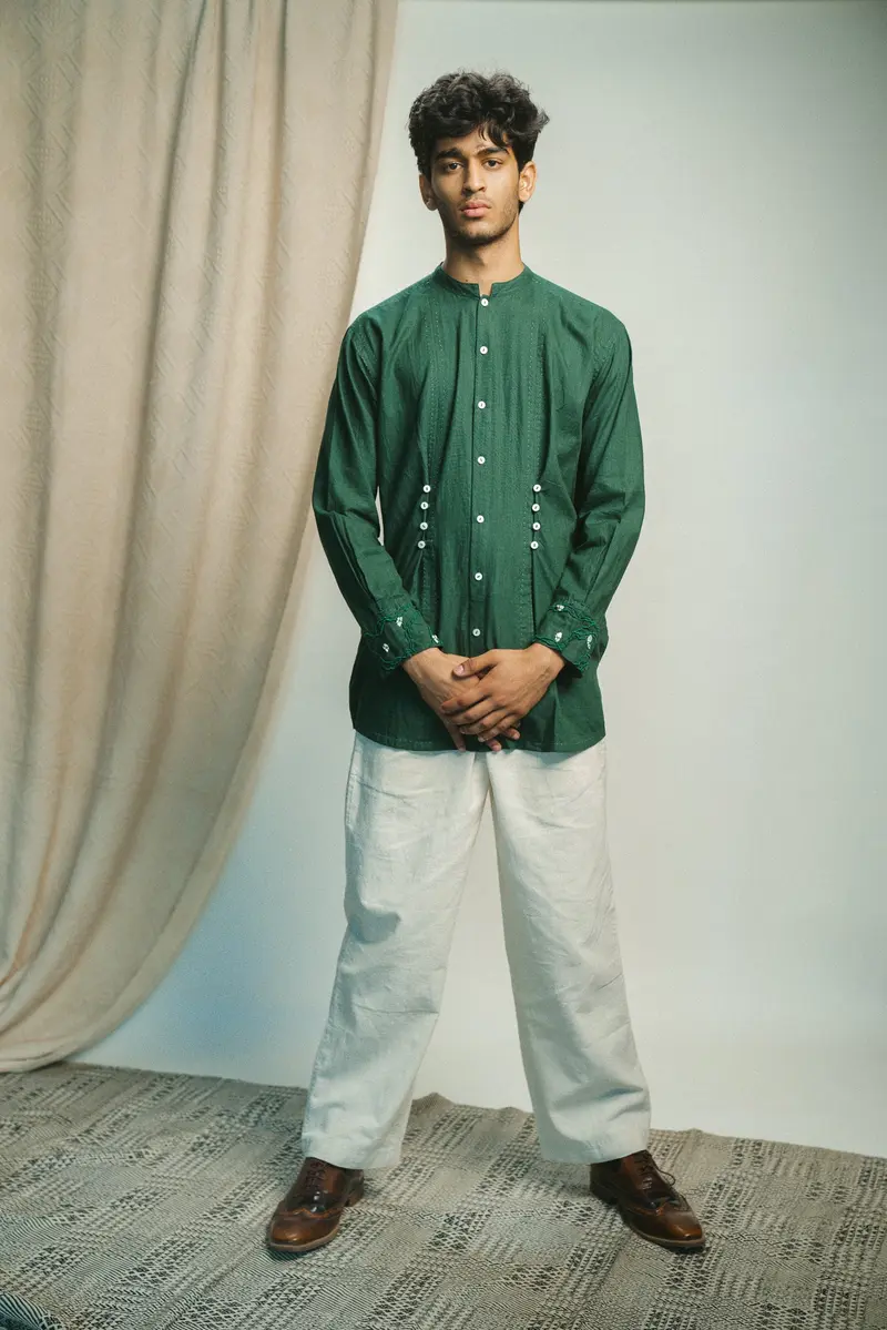 Button Detail Shirt & Pants Set