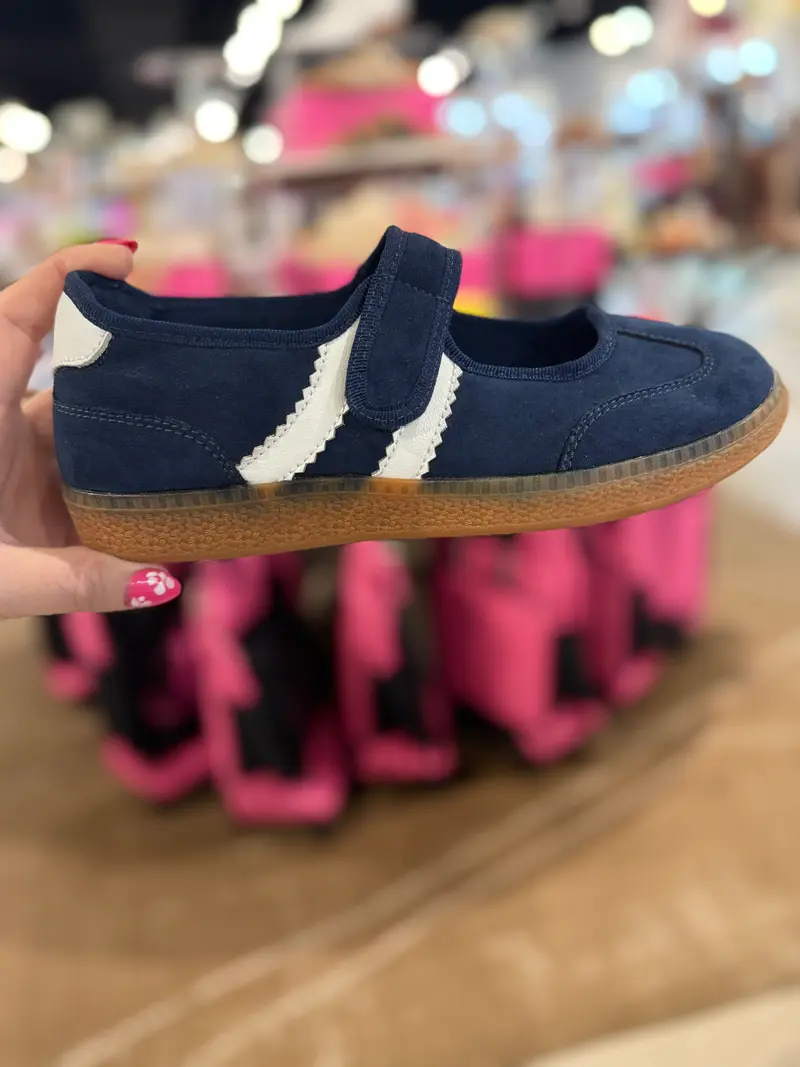 Calm Down Navy Sneakers by Corkys - PREORDER