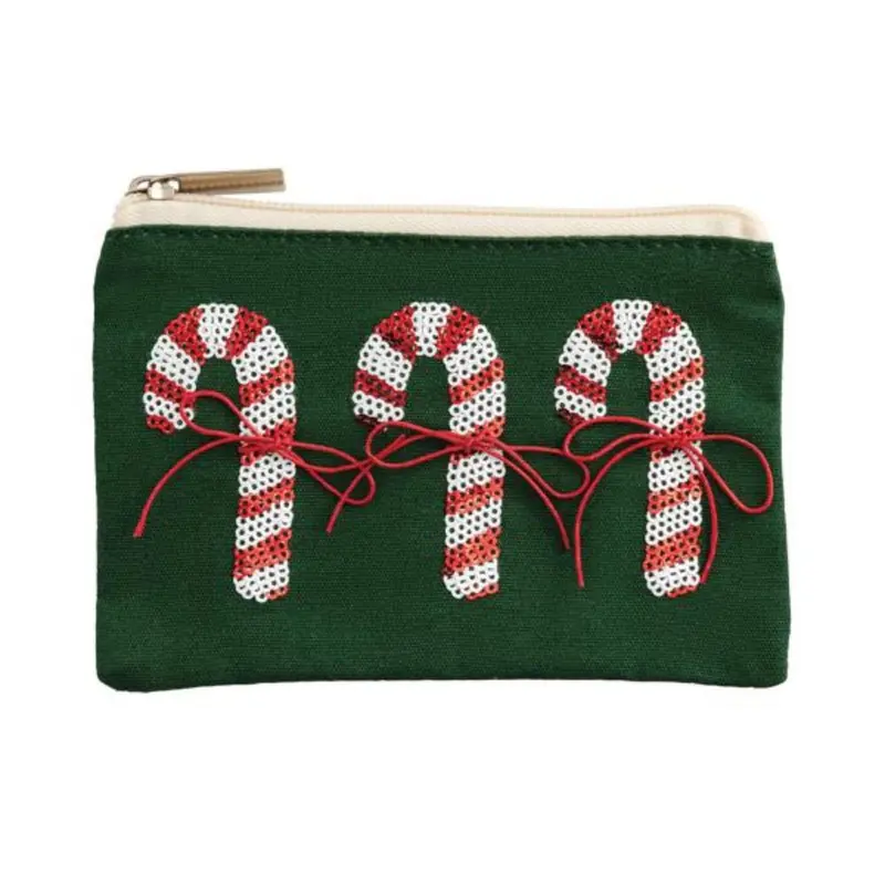 Candy Cane Sequin Pouch