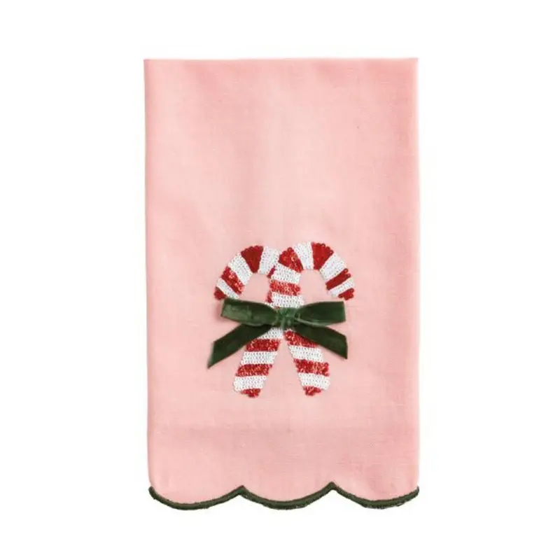 Candy Cane Sequin Towel by Mudpie