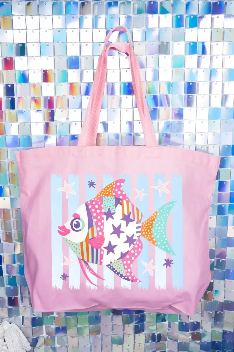 Candy Coast Angelfish Canvas Jumbo Tote