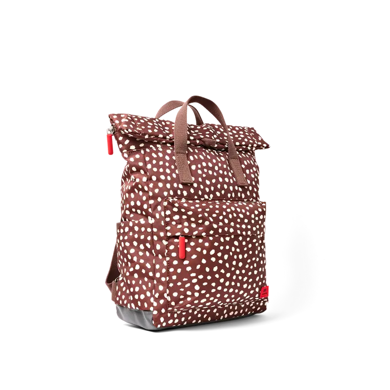 Canfield Roll Top Backpack in Brown Dot