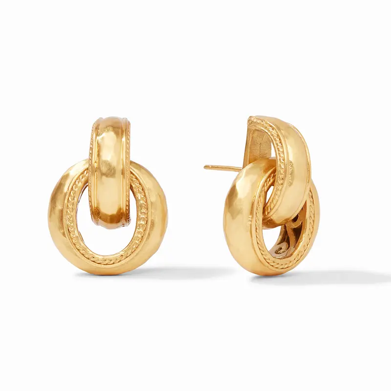 Cannes Doorknocker Earrings in Gold