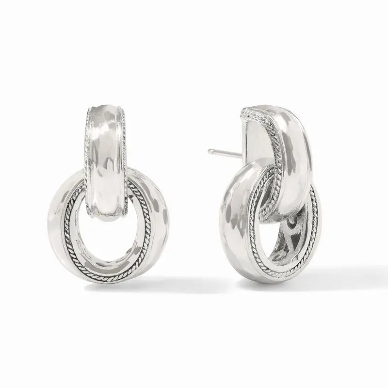 Cannes Doorknocker Earrings in Silver