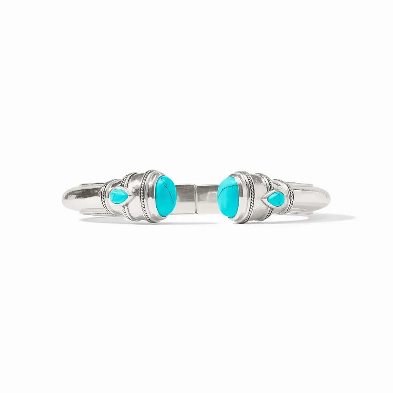 Cannes Silver Demi Cuff in Turquoise Blue