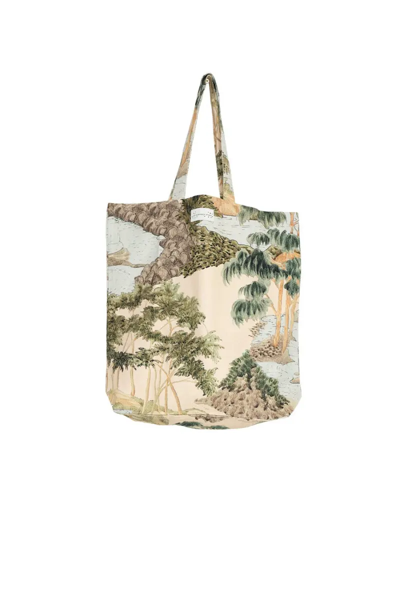 Canvas Tote Bag - Rivers and Trees Natural