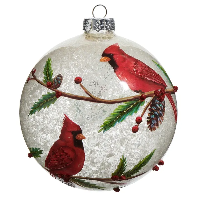 Cardinal Ball Ornament 5 in