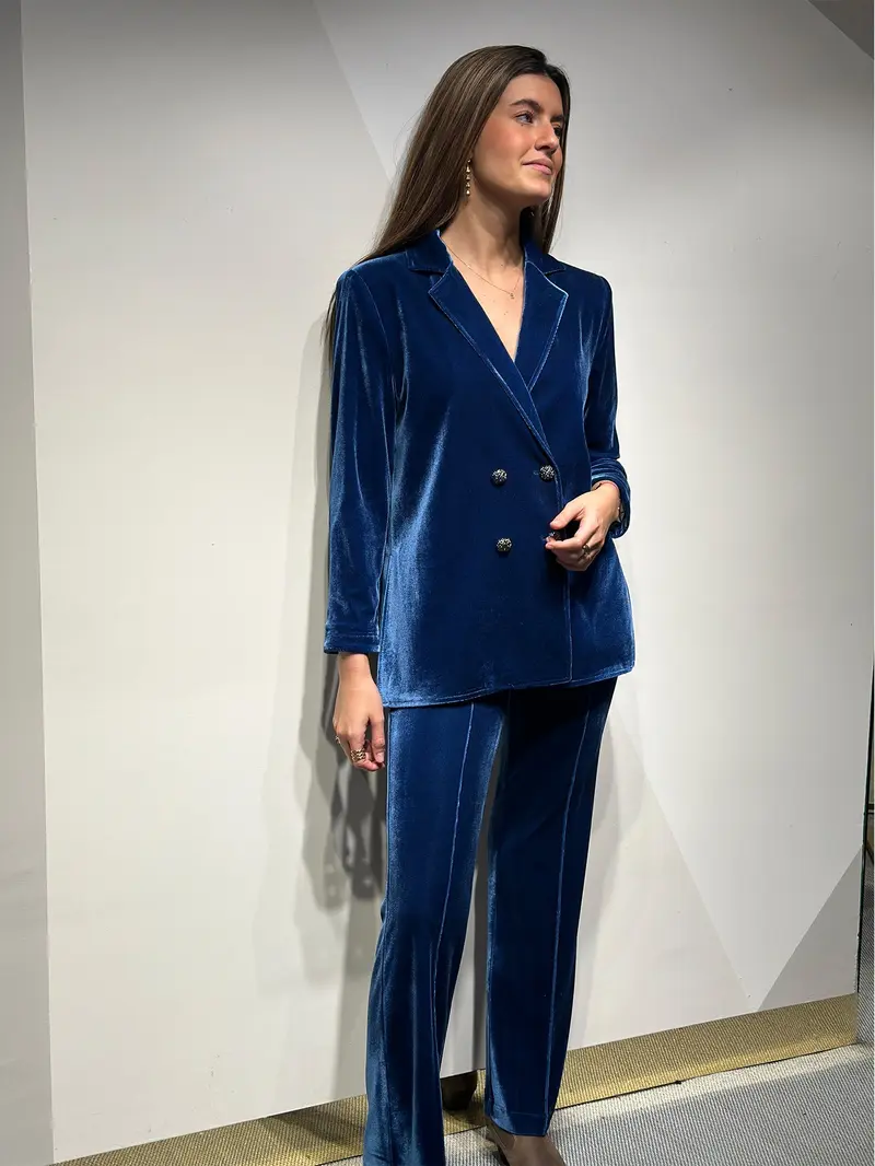 Carla Blue Velvet Trousers