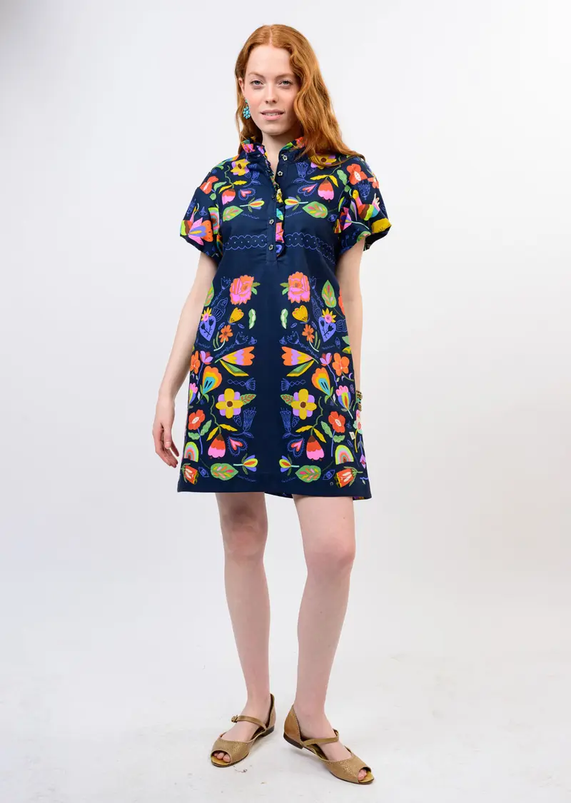 Carlota Dress in Navy