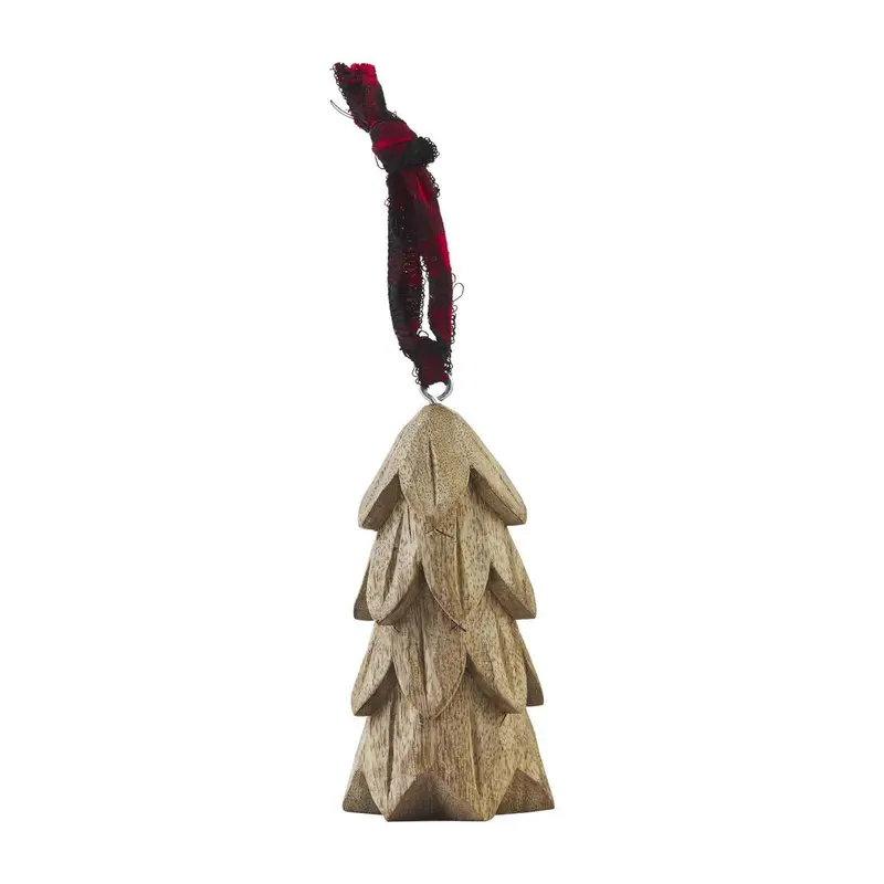 Carved Wood Tree Ornament by MudPie