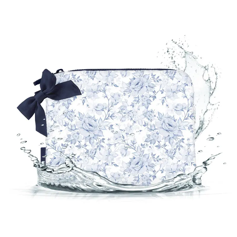 Case-Mate Something Navy Bow Crinkle Makeup Bag - Can be Embroidered