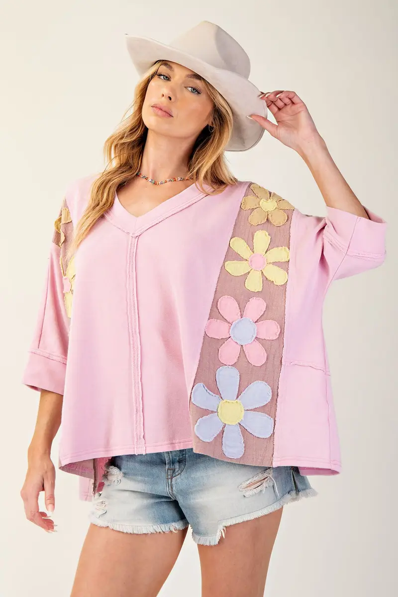 Cassidy Daisy Patch Pullover - LAST ONES FINAL SALE