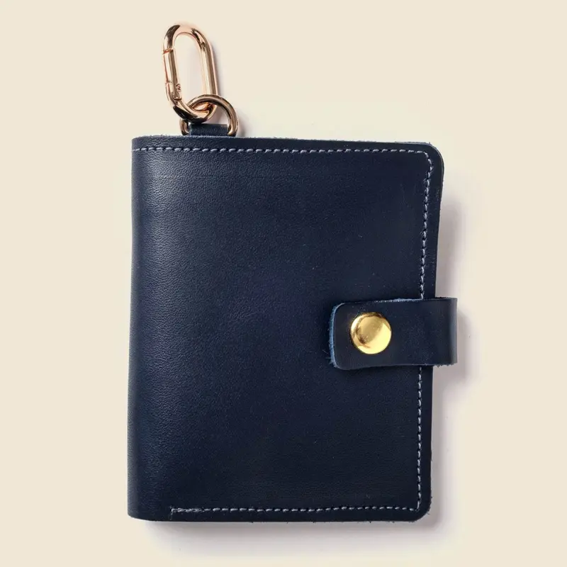 CASUPO Wallet with Snap and Key Ring - Navy