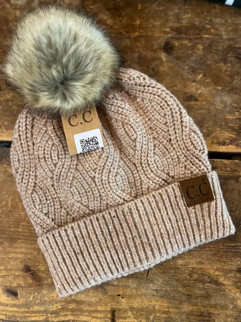Cc Sparkle Beanie- Beige