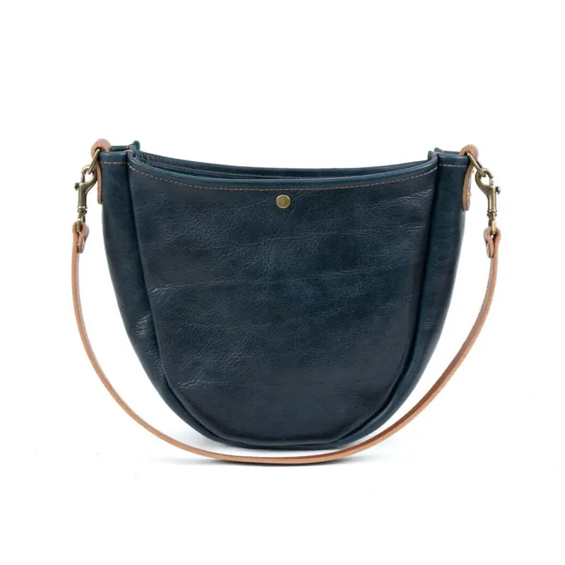 CELESTE LEATHER HOBO BAG - INDIGO BISON | SADDLE STRAPS